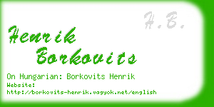 henrik borkovits business card